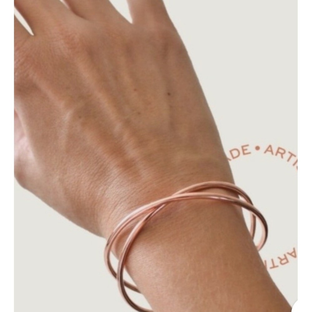 Tribe Alive Crossover Cuff Bracelet Womens OS Rose Gold‎ Excellent Minimalist